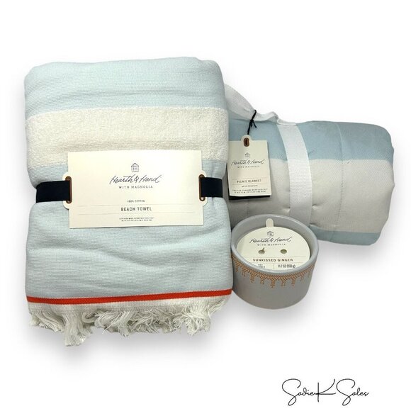 Hearth & Hand Magnolia 2-Wick Patterned Ceramic Sunkissed Ginger Jar Candle 2024 - Picture 4 of 5